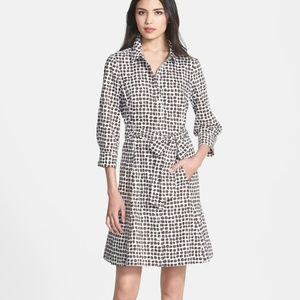 'coffee bean' print belted shirtdress | Kate Spade
